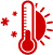 Thermometer with stars and half a sun